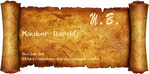 Mauker Bardó névjegykártya
